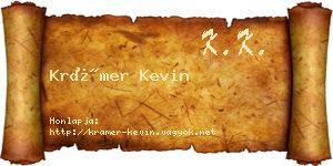 Krámer Kevin névjegykártya