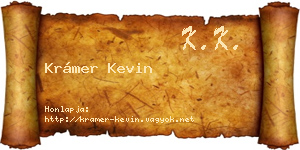 Krámer Kevin névjegykártya